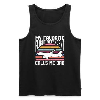 Flugbegleiter Papa Stewardess Flugbegleiter - Männer Premium Bio Tank Top - Schwarz - Vorne - Michal (187cm)
