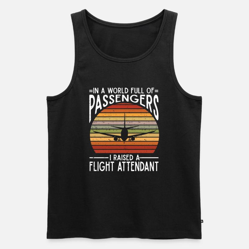 Flugbegleiter Papa Stewardess Flugbegleiter - Männer Premium Bio Tank Top - Schwarz