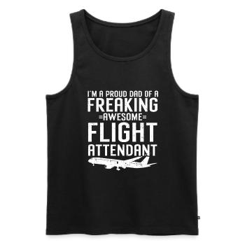 Flugbegleiter Papa Stewardess Flugbegleiter - Männer Premium Bio Tank Top - Schwarz - Vorne - Michal (187cm)