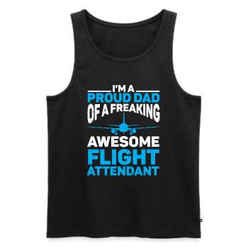 Flugbegleiter Papa Stewardess Flugbegleiter - Männer Premium Bio Tank Top - Schwarz - Vorne - Michal (187cm)
