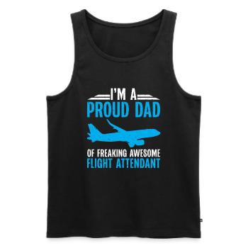 Flugbegleiter Papa Stewardess Flugbegleiter - Männer Premium Bio Tank Top - Schwarz - Vorne - Michal (187cm)