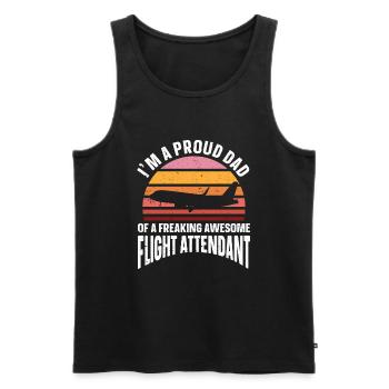 Flugbegleiter Papa Stewardess Flugbegleiter - Männer Premium Bio Tank Top - Schwarz - Vorne - Michal (187cm)