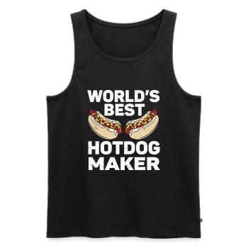 Hotdog Geschenk Essen Hotdog - Männer Premium Bio Tank Top - Schwarz - Vorne - Michal (187cm)