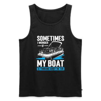 Bateau Ponton Bateau Capitaine de Bateau - Débardeur bio Premium Homme - noir - Devant - Michal (187cm)