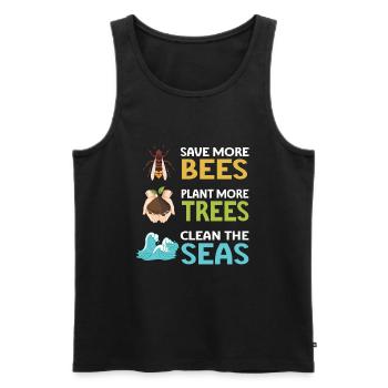 Earth Day Climate Change Environmentalists - Men's Premium Organic Tank Top - black - Front - AI Model Male 178 light (178cm)