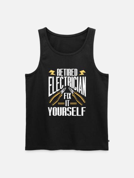 Retired Electrician Gift Electrician - Men's Premium Organic Tank Top - black