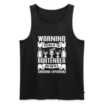 Bartender Gift Job Waiter Bartender - Men's Premium Organic Tank Top - black - Front - Michal (187cm)