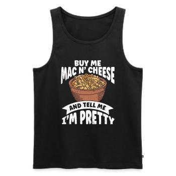 Macaroni au fromage Nouilles Cadeau Pâtes - Débardeur bio Premium Homme - noir - Devant - Michal (187cm)