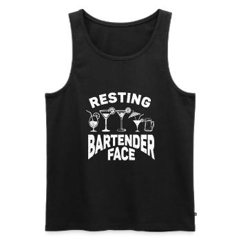 Bartender Gift Job Waiter Bartender - Men's Premium Organic Tank Top - black - Front - Michal (187cm)