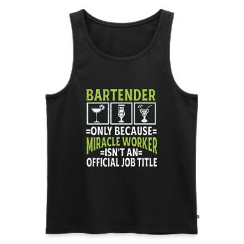 Bartender Gift Job Waiter Bartender - Men's Premium Organic Tank Top - black - Front - Michal (187cm)