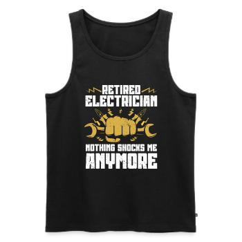 Electrician Gift - Men's Premium Organic Tank Top - black - Front - AI Model Male 178 light (178cm)