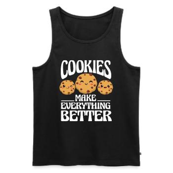 Kekse Backen Weihnachten Plätzchen Bäcker - Männer Premium Bio Tank Top - Schwarz - Vorne - AI Model Male 178 light (178cm)