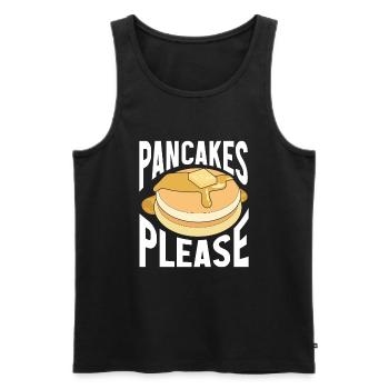 Pancake Saying Breakfast Pancakes - Men's Premium Organic Tank Top - black - Front - Michal (187cm)