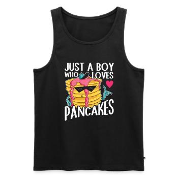 Pancake Saying Breakfast Pancakes - Men's Premium Organic Tank Top - black - Front - Michal (187cm)