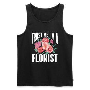 Cadeau de fleuriste, Designer Floral disant, fleuriste - Débardeur bio Premium Homme - noir - Devant - Michal (187cm)