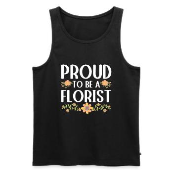 Cadeau de fleuriste, Designer Floral disant, fleuriste - Débardeur bio Premium Homme - noir - Devant - Michal (187cm)