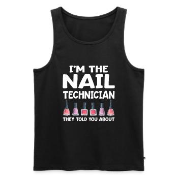 Nageltechniker Nagelstudio Nail Tech - Männer Premium Bio Tank Top - Schwarz - Vorne - AI Model Male 178 light (178cm)