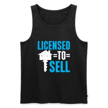 Cadeau d’agent immobilier pour agent immobilier - Débardeur bio Premium Homme - noir - Devant - Michal (187cm)