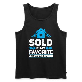 Cadeau d’agent immobilier pour agent immobilier - Débardeur bio Premium Homme - noir - Devant - Michal (187cm)