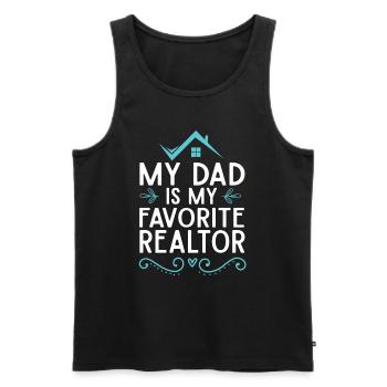 Cadeau d’agent immobilier pour agent immobilier - Débardeur bio Premium Homme - noir - Devant - Michal (187cm)