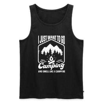 Camping Cadeau Campfire Nature Camper - Débardeur bio Premium Homme - noir - Devant - Michal (187cm)