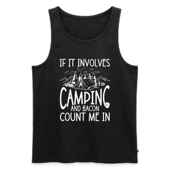 Camping Cadeau Campfire Nature Camper - Débardeur bio Premium Homme - noir - Devant - Michal (187cm)