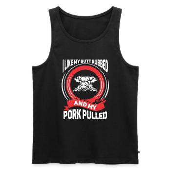 BBQ Pulled Pork Schwein Grill - Männer Premium Bio Tank Top - Schwarz - Vorne - Michal (187cm)