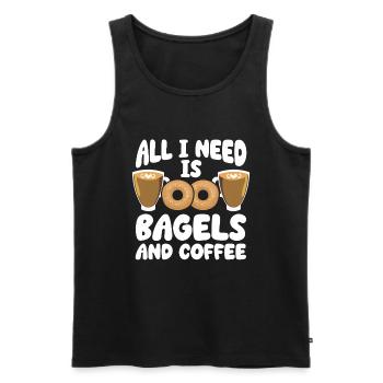 Bagel Gift Food Bagel - Men's Premium Organic Tank Top - black - Front - Michal (187cm)