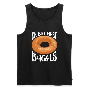 Bagel Gift Food Bagel - Men's Premium Organic Tank Top - black - Front - Michal (187cm)