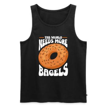 Bagel Gift Food Bagel - Men's Premium Organic Tank Top - black - Front - Michal (187cm)