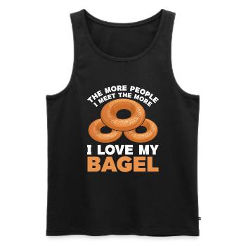 Bagel Gift Food Bagel - Men's Premium Organic Tank Top - black - Front - Michal (187cm)
