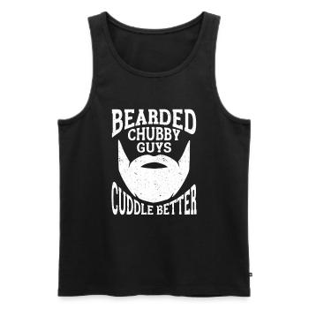 Beard Saying, Bearded Father, Husband Gift, Beard - Men's Premium Organic Tank Top - black - Front - AI Model Male 178 light (178cm)