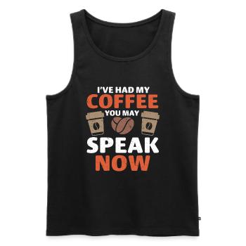 Barista Coffee - Men's Premium Organic Tank Top - black - Front - Michal (187cm)