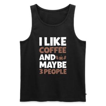 Barista Coffee - Men's Premium Organic Tank Top - black - Front - Michal (187cm)