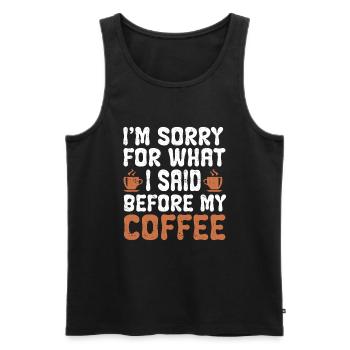Barista Coffee - Men's Premium Organic Tank Top - black - Front - Michal (187cm)