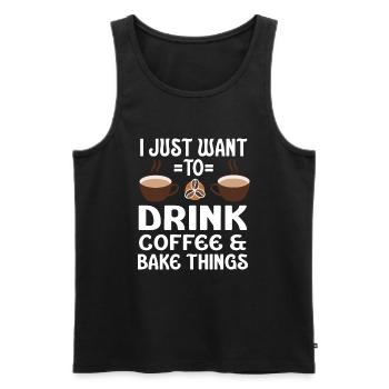 Barista Coffee - Men's Premium Organic Tank Top - black - Front - Michal (187cm)