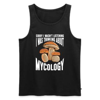 Mushroom, Mycology, Mycologist, Collector - Men's Premium Organic Tank Top - black - Front - AI Model Male 178 light (178cm)