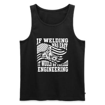 Welding Saying Metalworker Welder Dad - Men's Premium Organic Tank Top - black - Front - AI Model Male 178 light (178cm)