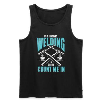 Welding Saying Metalworker Welder Dad - Men's Premium Organic Tank Top - black - Front - AI Model Male 178 light (178cm)