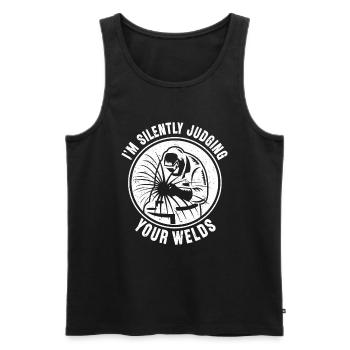 Welding Saying Metalworker Welder Dad - Men's Premium Organic Tank Top - black - Front - AI Model Male 178 light (178cm)