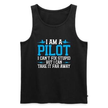 Pilot Quote Flight Lover Aircraft Aviation - Men's Premium Organic Tank Top - black - Front - Michal (187cm)