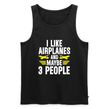 Pilot Quote Flight Lover Aircraft Aviation - Men's Premium Organic Tank Top - black - Front - Michal (187cm)