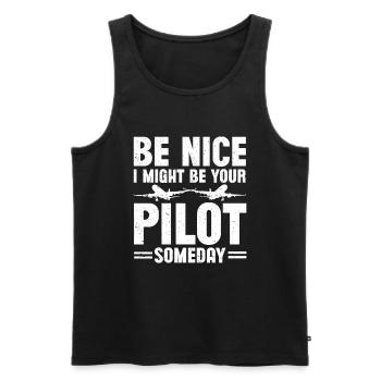 Pilot Quote Flight Lover Aircraft Aviation - Men's Premium Organic Tank Top - black - Front - Michal (187cm)