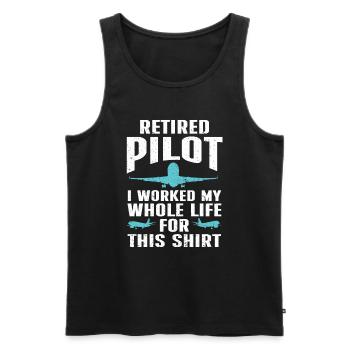 Pilot Quote Flight Lover Aircraft Aviation - Men's Premium Organic Tank Top - black - Front - Michal (187cm)