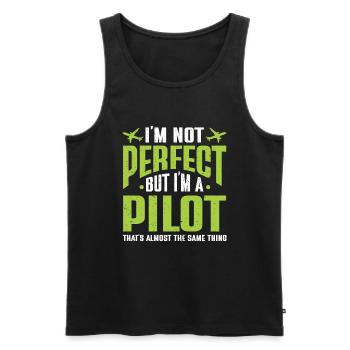 Pilot Quote Flight Lover Aircraft Aviation - Men's Premium Organic Tank Top - black - Front - Michal (187cm)