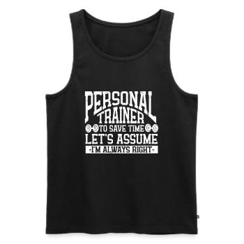 Personal Trainer Coach Gym Workout Fitness Trainer - Men's Premium Organic Tank Top - black - Front - Michal (187cm)
