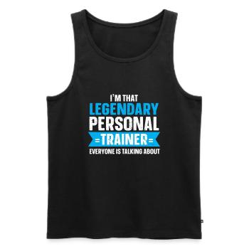 Personal Trainer Coach Gym Workout Fitness Trainer - Men's Premium Organic Tank Top - black - Front - Michal (187cm)