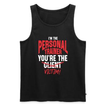 Personal Trainer Coach Gym Workout Fitness Trainer - Men's Premium Organic Tank Top - black - Front - Michal (187cm)