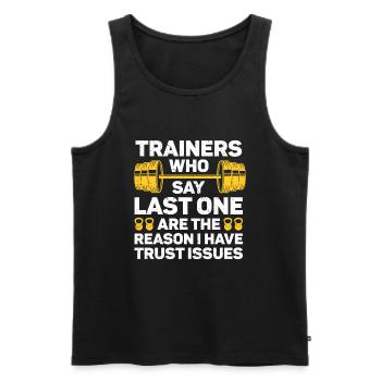 Personal Trainer Coach Gym Workout Fitness Trainer - Men's Premium Organic Tank Top - black - Front - Michal (187cm)