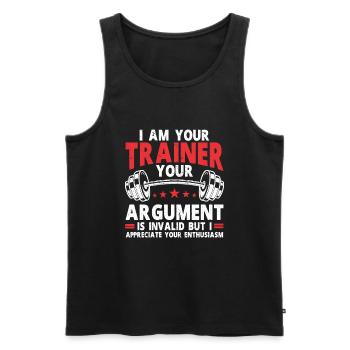 Personal Trainer Coach Gym Workout Fitness Trainer - Men's Premium Organic Tank Top - black - Front - Michal (187cm)